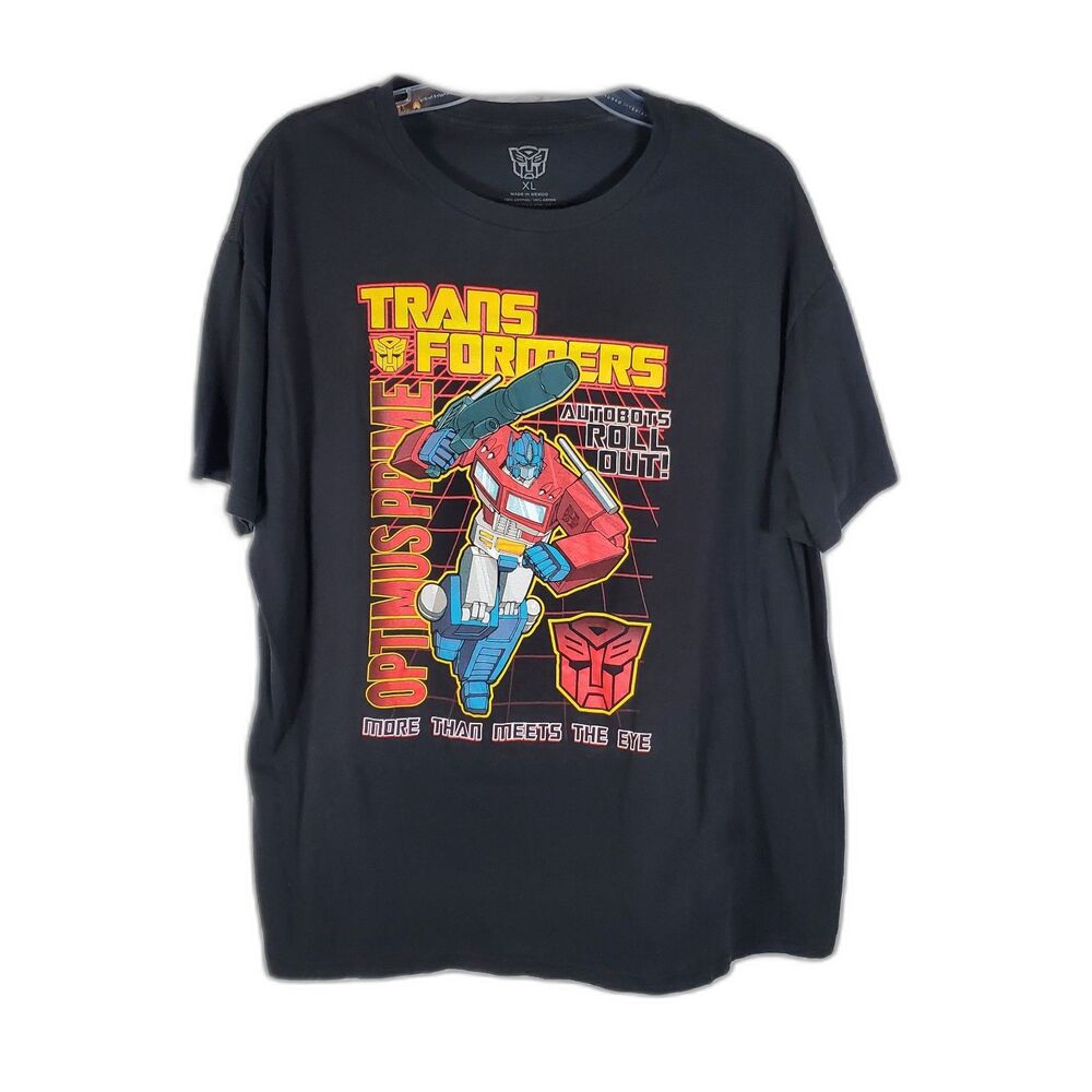 Vintage Transformers Movie T-Shirt Black Men's Graphic Tee Size XL